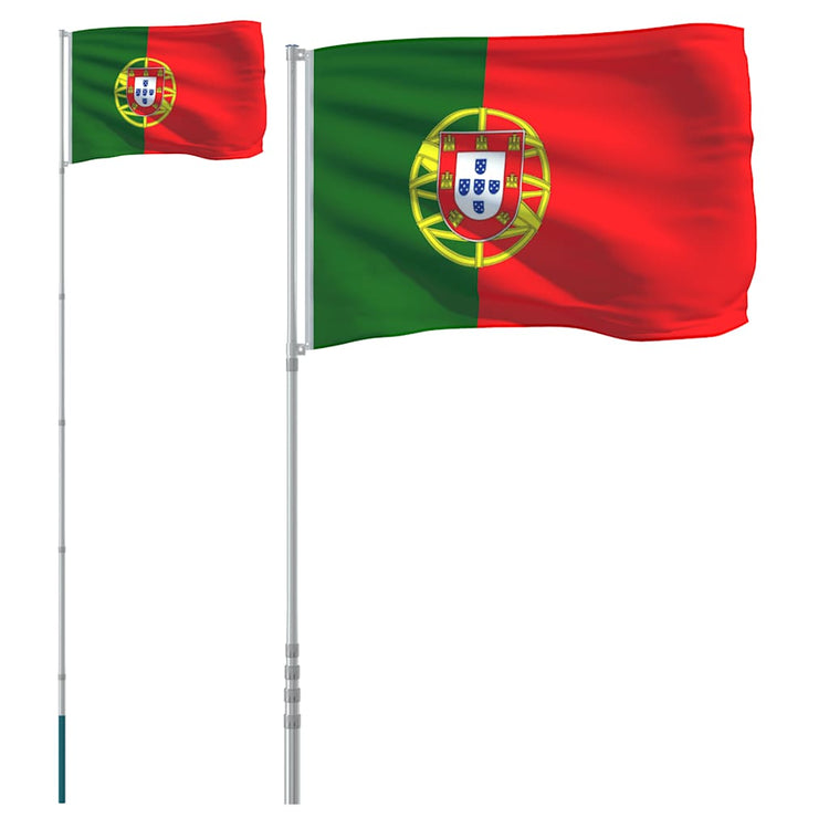 Vidaxl Flagge mit Fahnenmast Portugal 5,5 m Aluminium