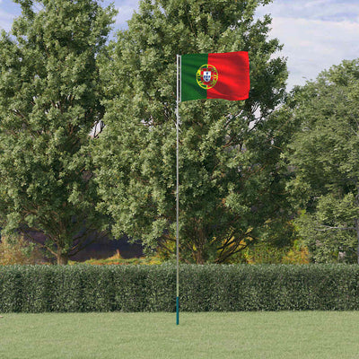 Vidaxl Flagge mit Fahnenmast Portugal 5,5 m Aluminium