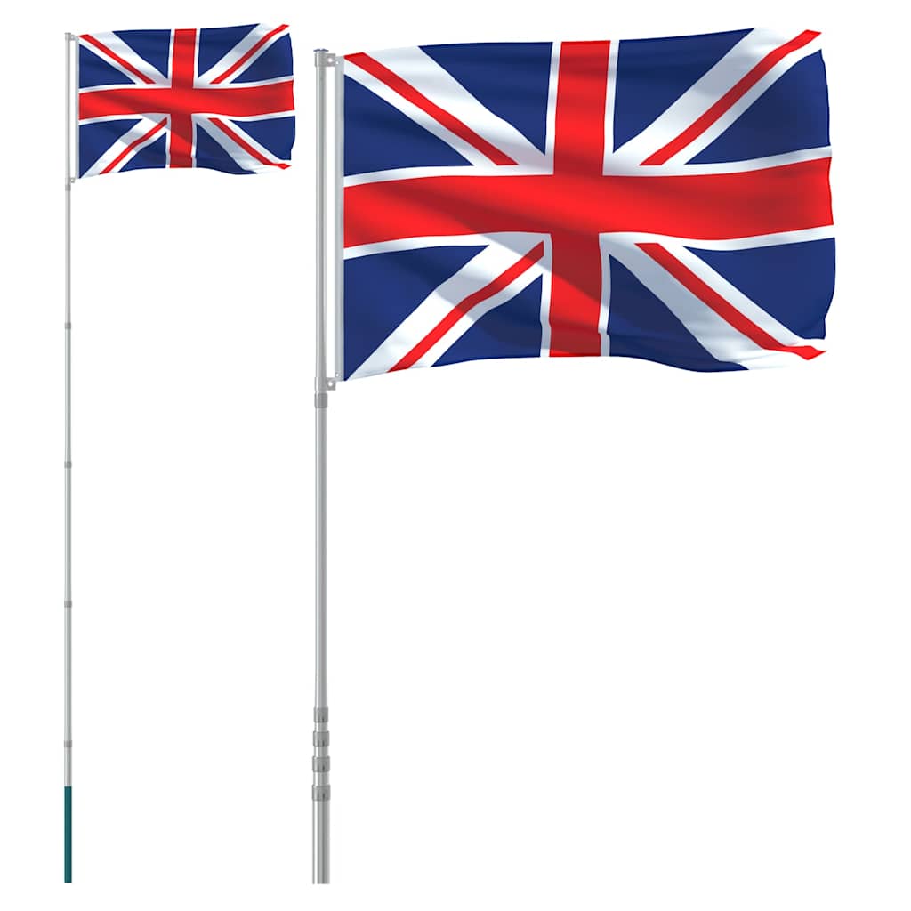 VIDAXL -Flagge mit Flaggmast Großbritannien 5,55 m Aluminium
