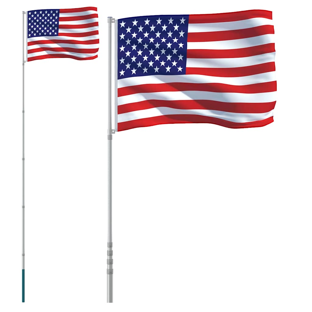 VIDAXL -Flag mit Flagmpole USA 5,55 m Aluminium