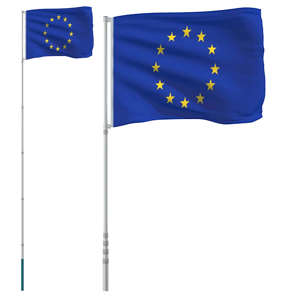 VIDAXL -Flag mit Flaggmast Europa 5,55 m Aluminium