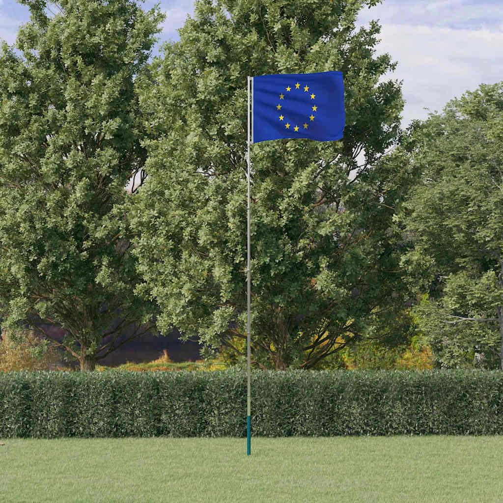 VIDAXL -Flag mit Flaggmast Europa 5,55 m Aluminium