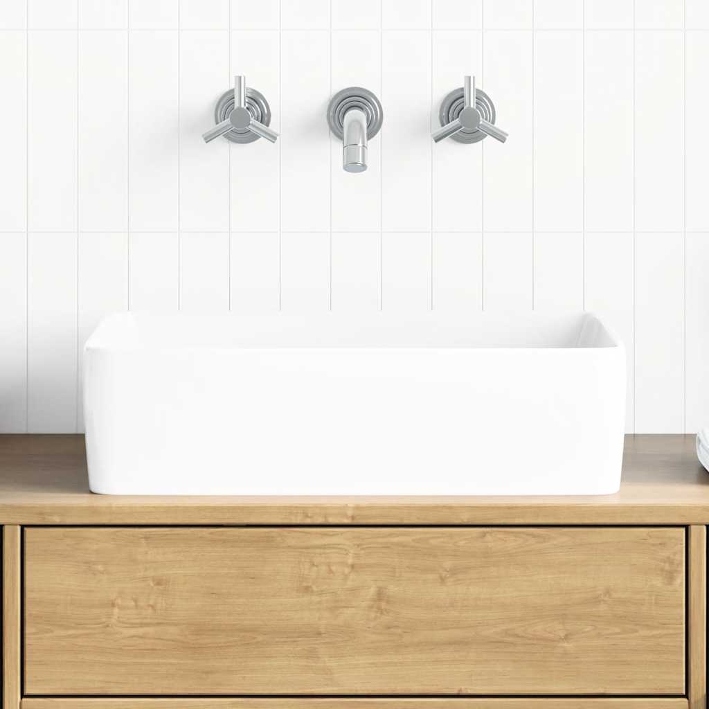 VIDAXL WASHBAIN 48X37X13 Rechteckiger Keramik Weiß