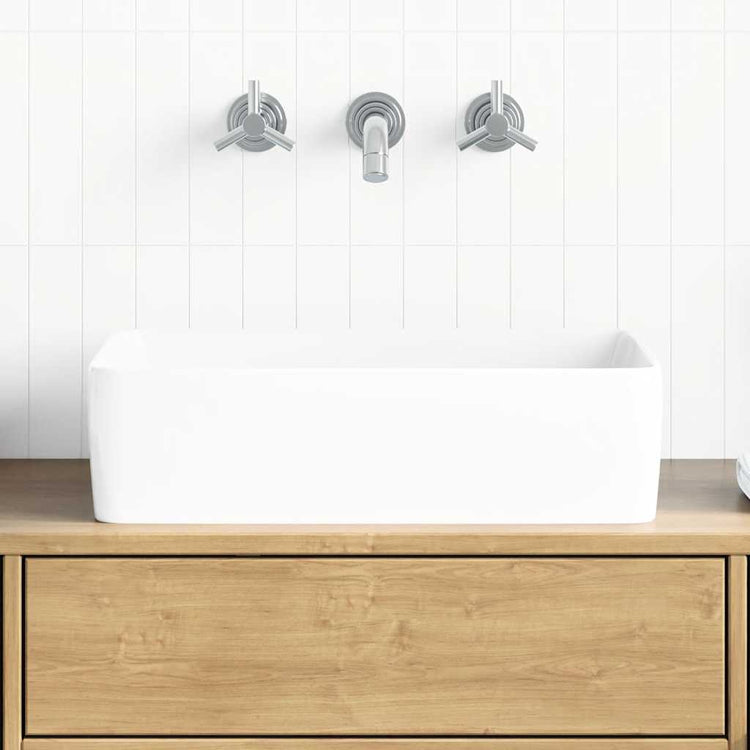 VIDAXL WASHBAIN 48X37X13 Rechteckiger Keramik Weiß