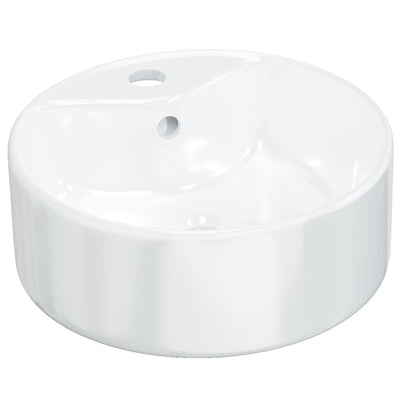VIDAXL WASHBAIN 40x14,5 cm rund Keramik Weiß