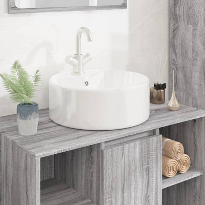 VIDAXL WASHBAIN 40x14,5 cm rund Keramik Weiß