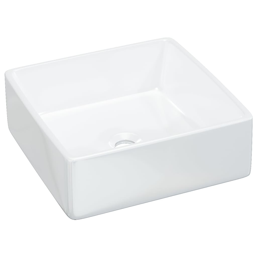 VIDAXL WASHBAIN 37X37X13 CM Square Ceramic White