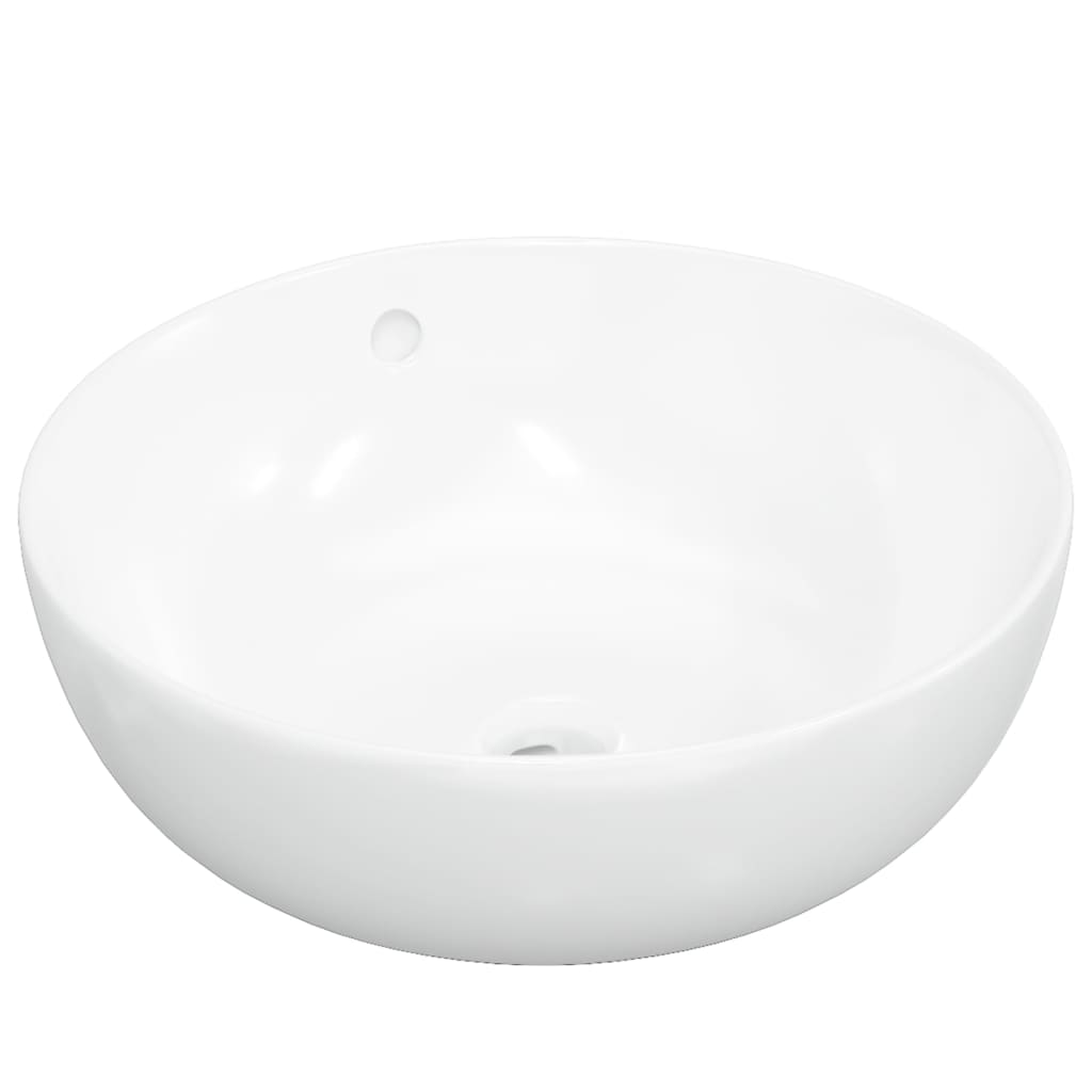 Vidaxl Washbeer 44x17 cm rund Keramik Weiß