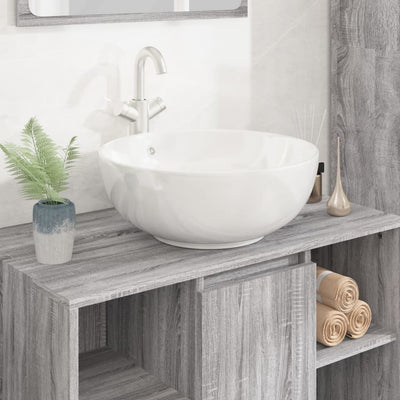 Vidaxl Washbeer 44x17 cm rund Keramik Weiß