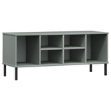 Vidaxl -Schuhregal mit Metallbeinen Oslo 106x35x45 cm Kieferngrau - afbeelding 2