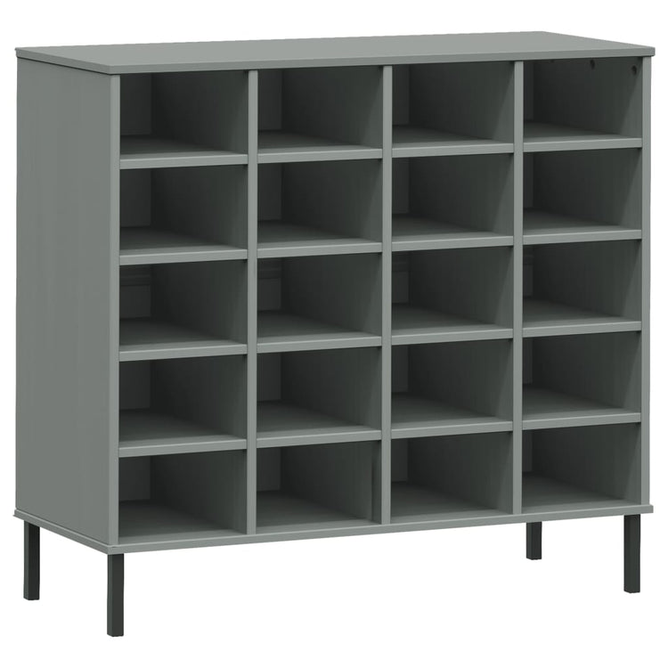 Vidaxl -Schuhregal mit Metallbeinen Oslo 95x35x86 cm Kieferngrau grau grau