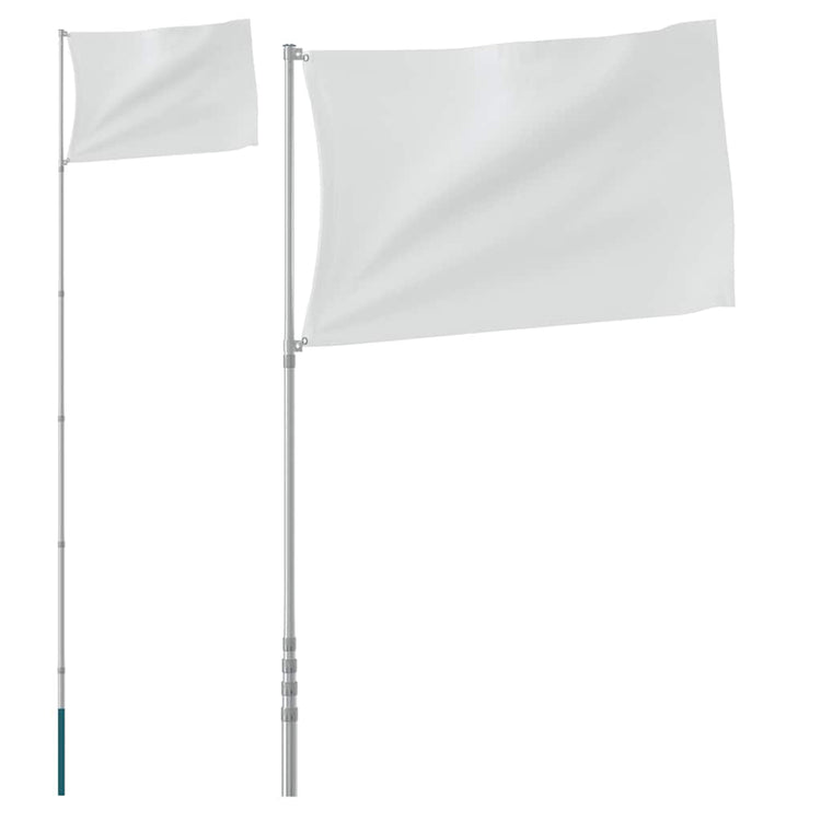 Vidaxl Flagmpole Teleskop 5,55 m Aluminium Silberfarben