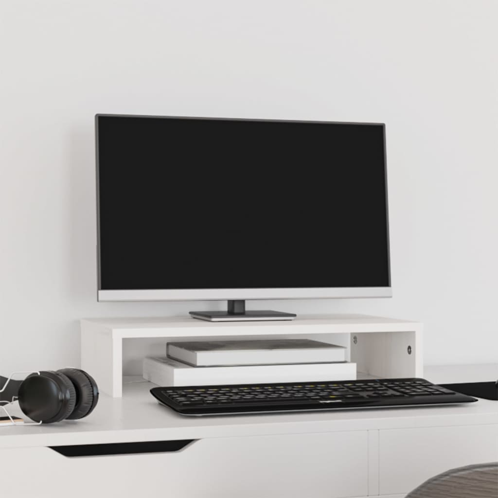 Vidaxl Monitor steht 50x27x10 cm Festkiefer weiß