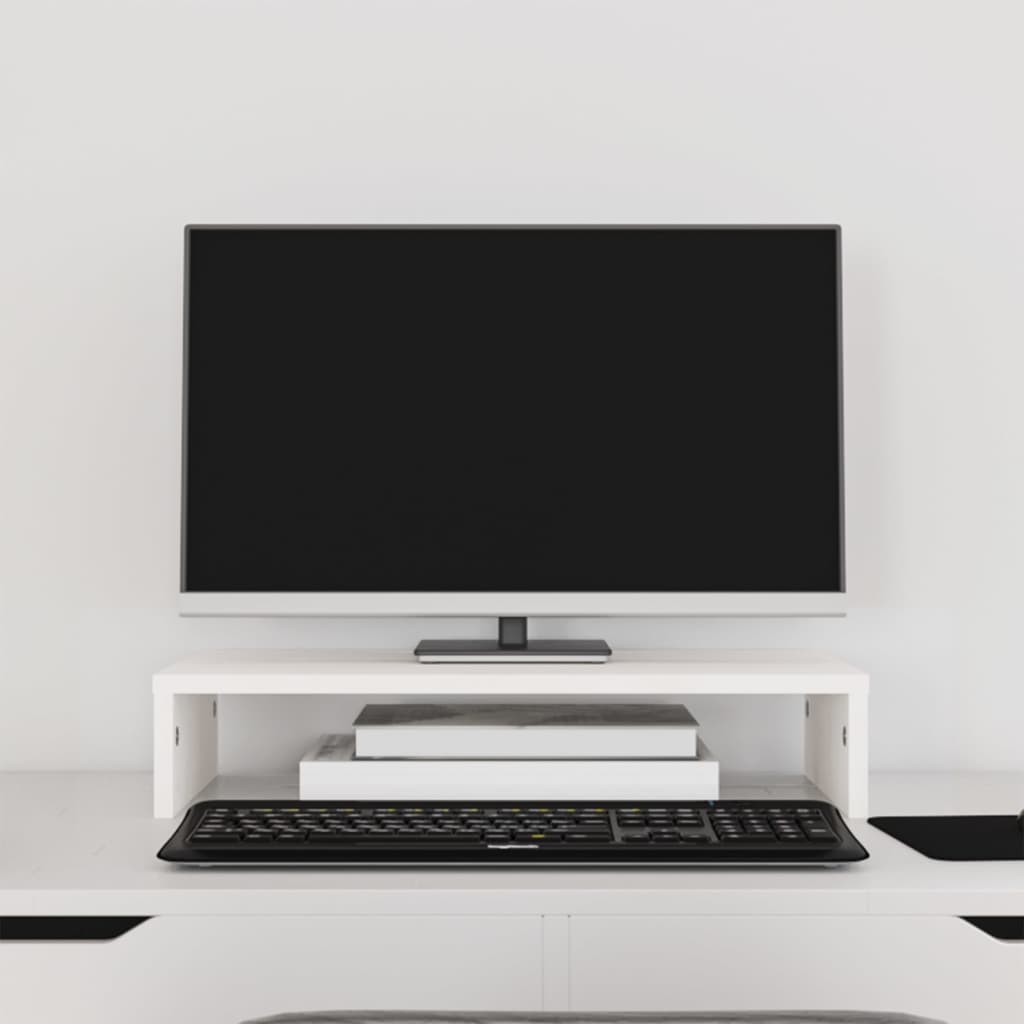Vidaxl Monitor steht 50x27x10 cm Festkiefer weiß