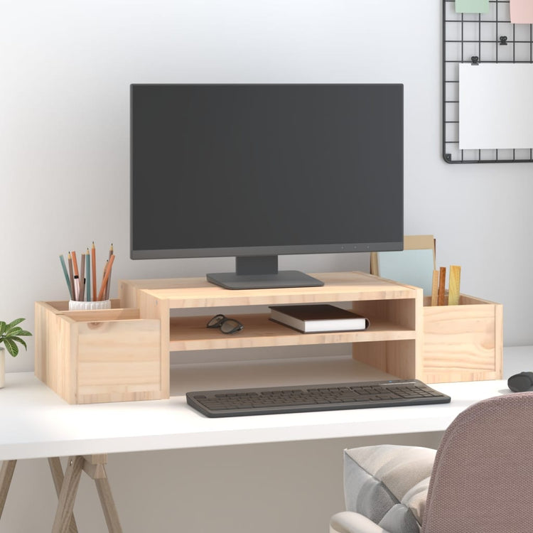Vidaxxl Monitorständer 70x27,5x15 cm massives Kiefernholz