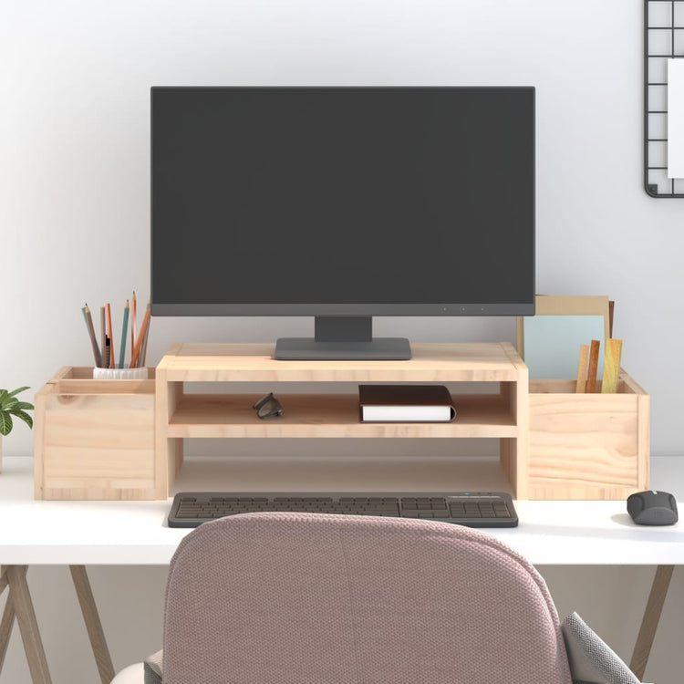 Vidaxxl Monitorständer 70x27,5x15 cm massives Kiefernholz