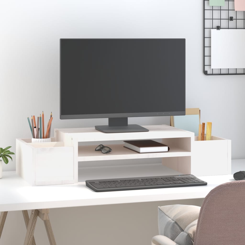Vidaxl Monitor Standard 70x27.5x15 cm Festkieferweiß