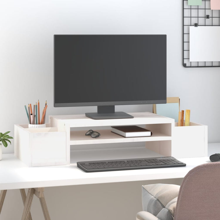 Vidaxl Monitor Standard 70x27.5x15 cm Festkieferweiß