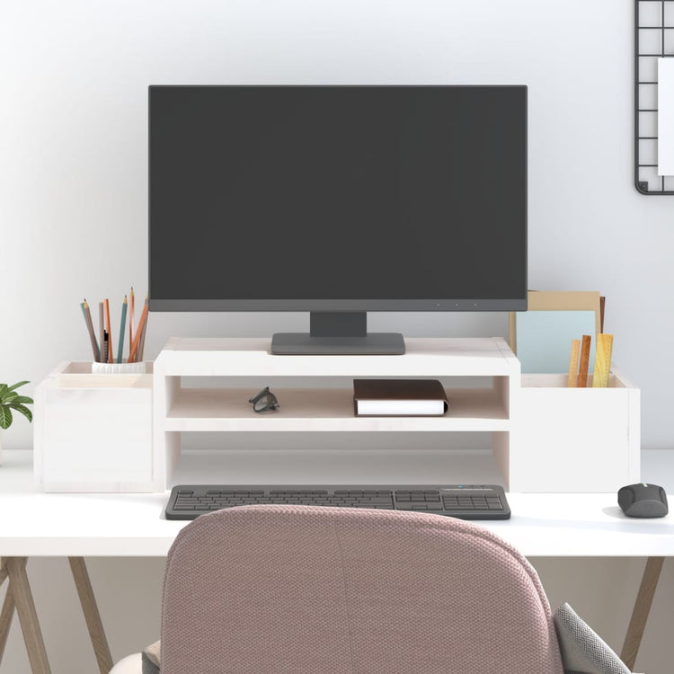 Vidaxl Monitor Standard 70x27.5x15 cm Festkieferweiß