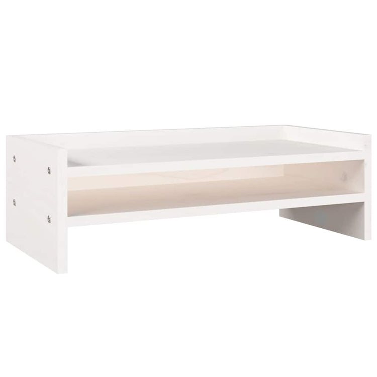 VidaXL Monitorständer 50x24x16 cm massives Kiefernholz weiß