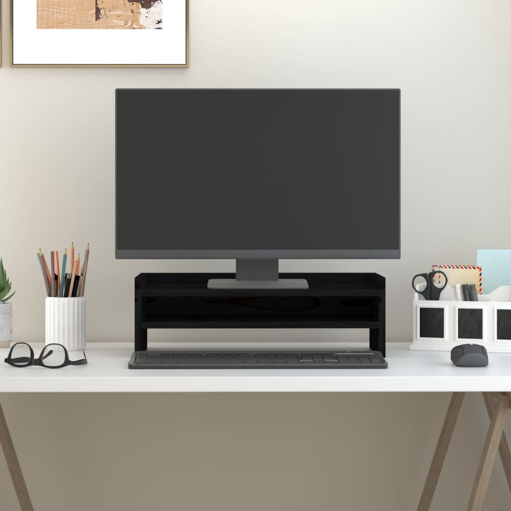 VIDAXL -Monitor steht 50x24x16 cm Festkiefer schwarz