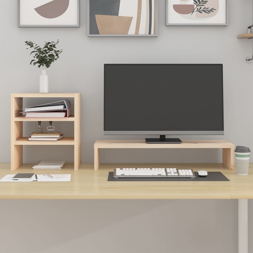 Vidaxl Monitor Stand 81x20x30 cm Festkiefer