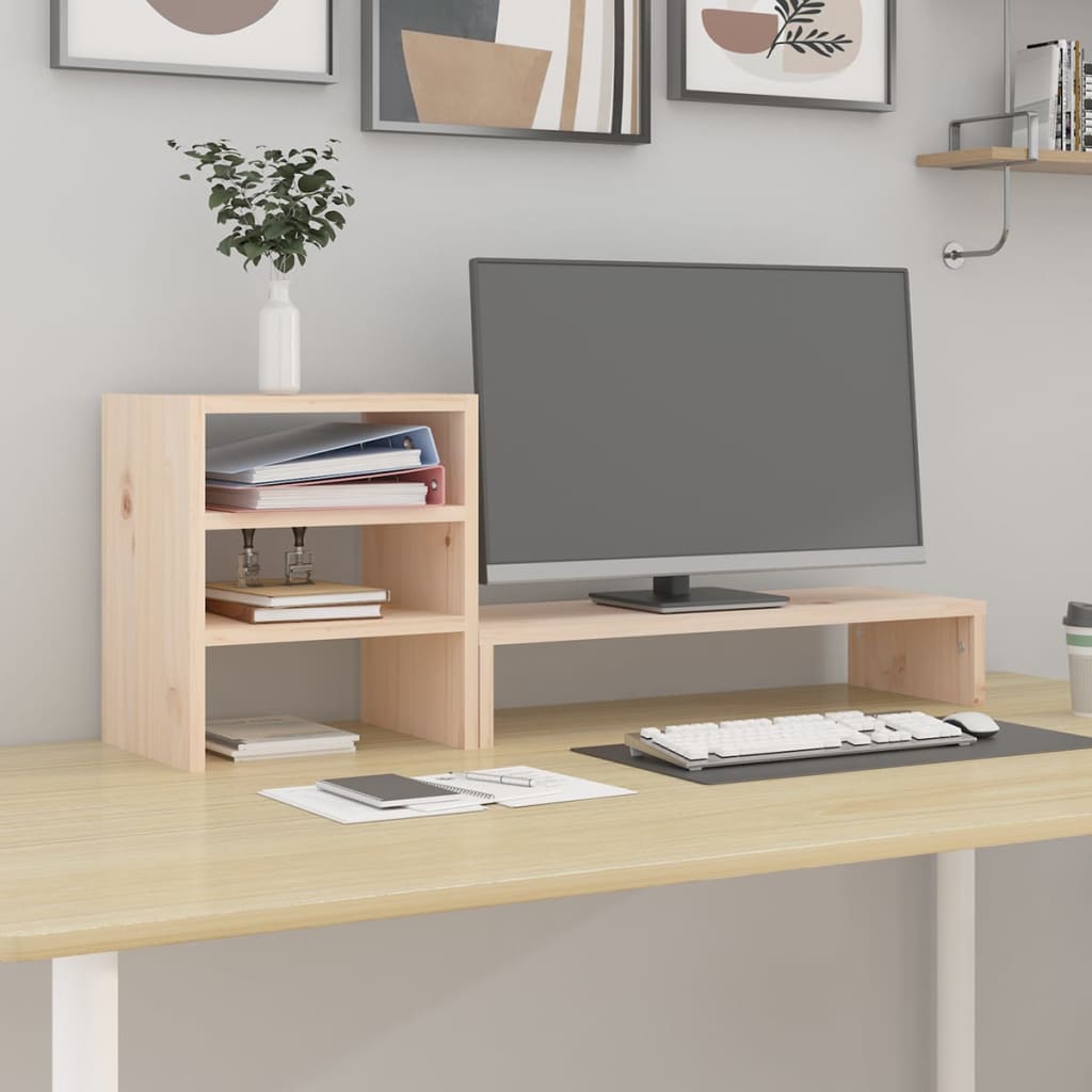 Vidaxl Monitor Stand 81x20x30 cm Festkiefer