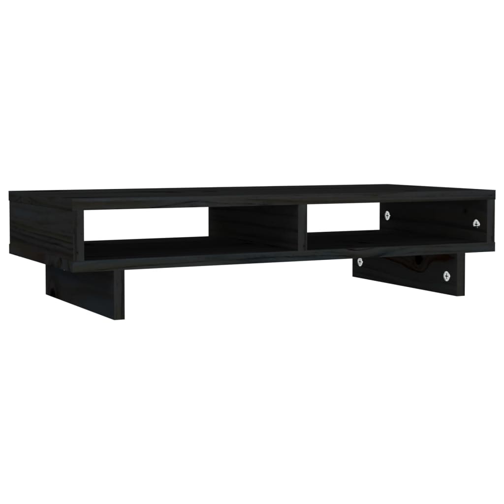 Vidaxl Monitor Stand 60x27x14 cm Festkiefer schwarz schwarz