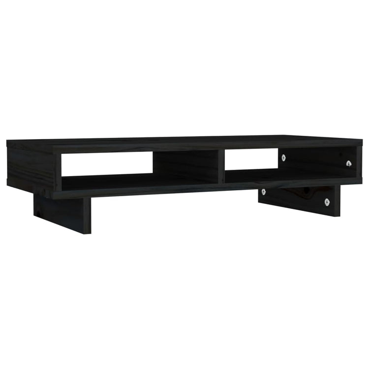 Vidaxl Monitor Stand 60x27x14 cm Festkiefer schwarz schwarz