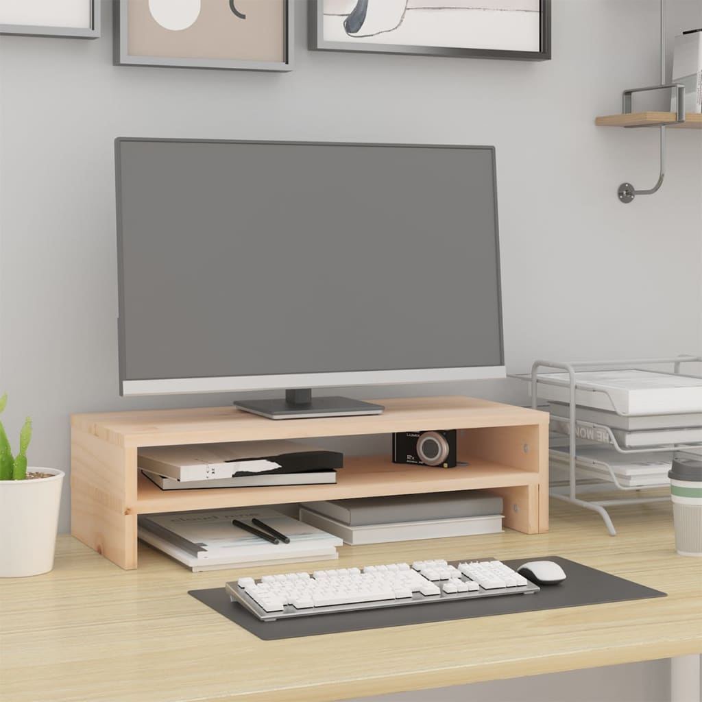 VidaXL Monitorständer (52-101)x22x14 cm massives Kiefernholz