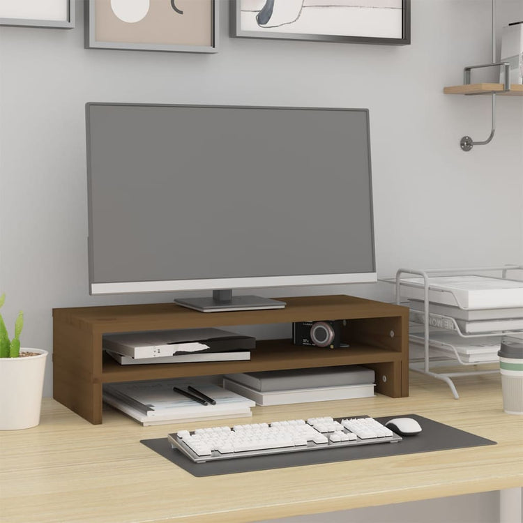 Vidaxl Monitor Stand (52-101) x22x14 cm Kiefern Honigbraun