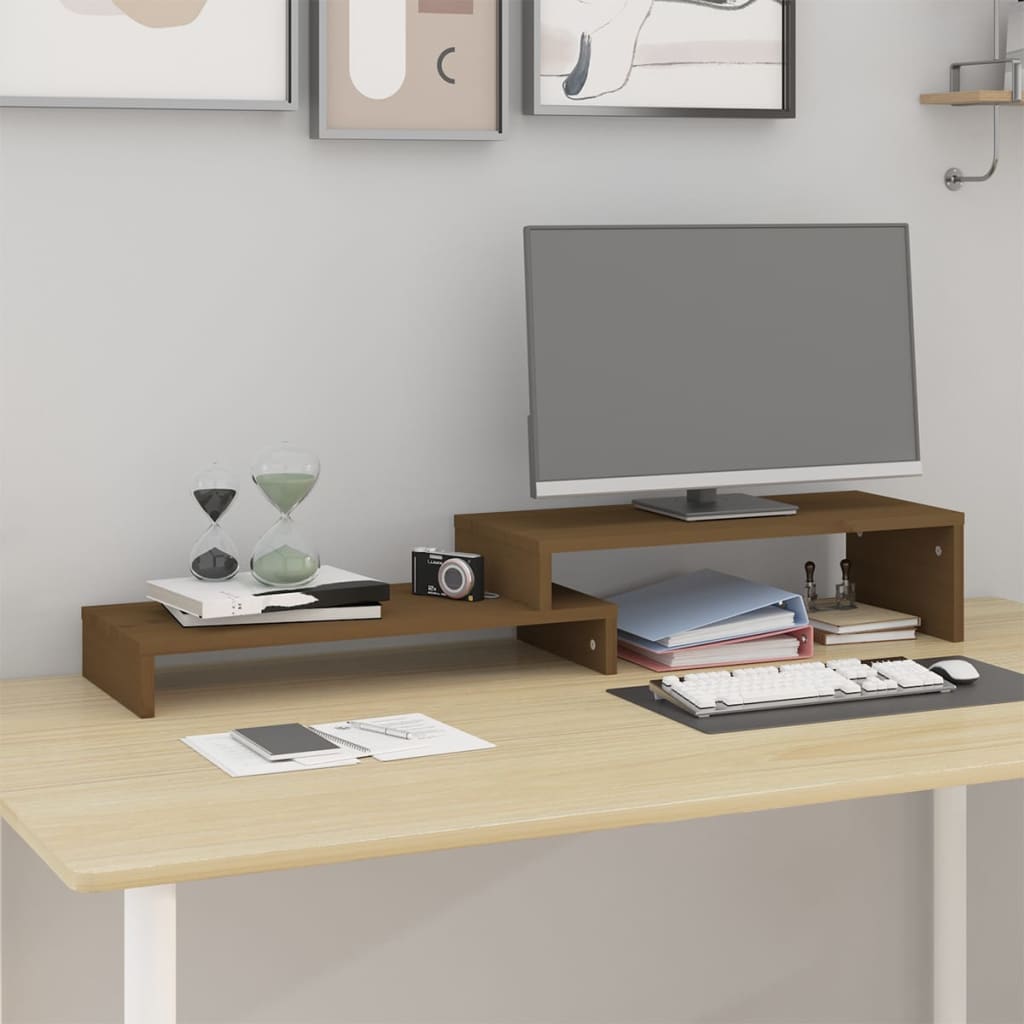 Vidaxl Monitor Stand (52-101) x22x14 cm Kiefern Honigbraun