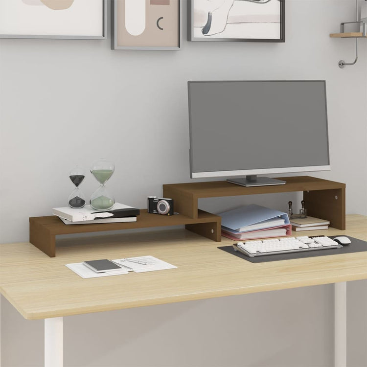 Vidaxl Monitor Stand (52-101) x22x14 cm Kiefern Honigbraun