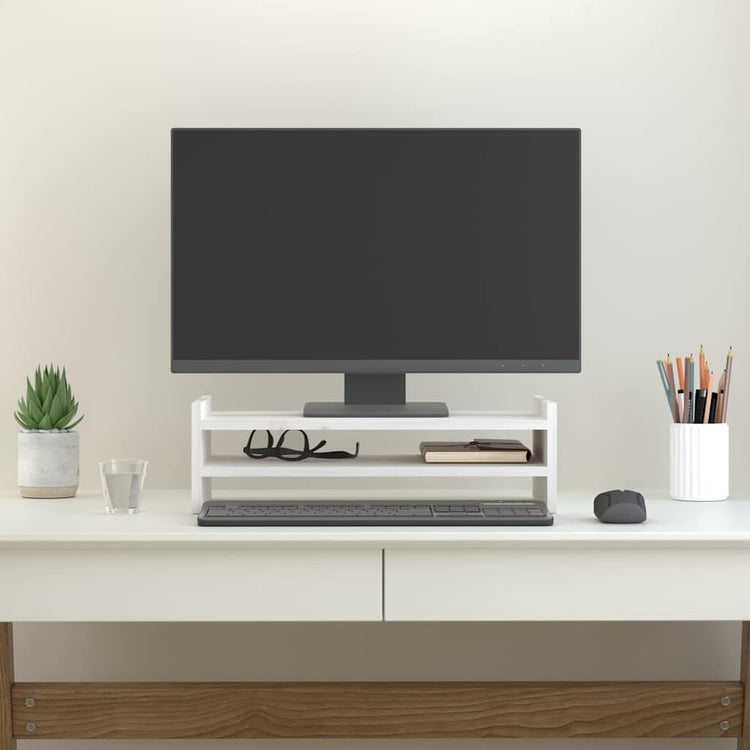 Vidaxl Monitor steht 50x27x15 cm Festkiefer weiß