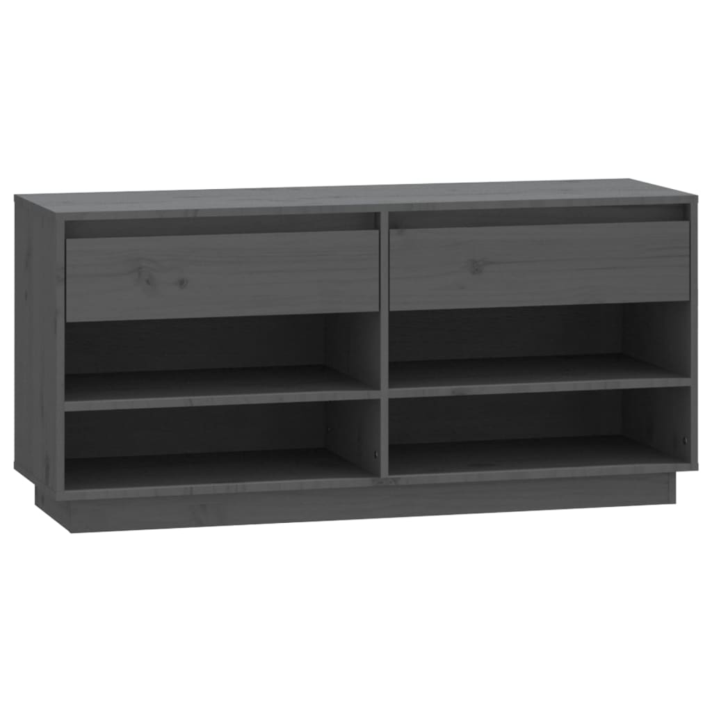 Vidaxl -Schuhschrank 110x34x52 cm Festkieferngrau