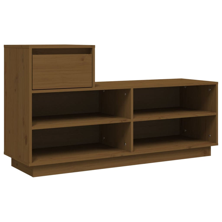 Vidaxl Schuhschrank 110x34x61 cm Festkiefer Honig braun