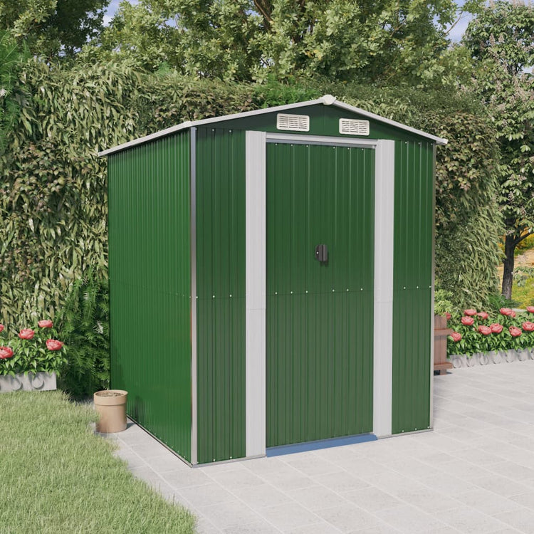 Vidaxl Garden Shed 192x191x223 cm verzinkter Stahlgrün