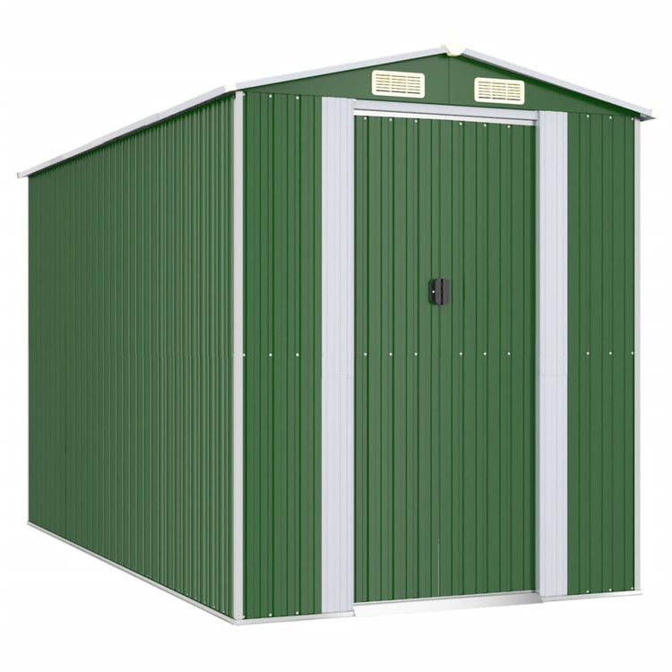 Vidaxl Garden Shed 192x357x223 cm verzinkter Stahlgrün
