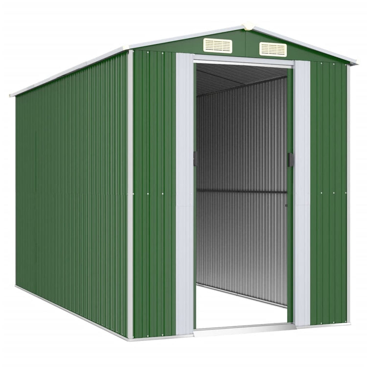 Vidaxl Garden Shed 192x357x223 cm verzinkter Stahlgrün
