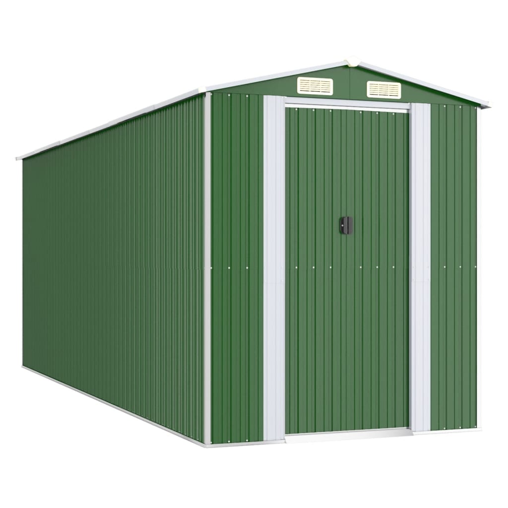 Vidaxl Garden Shed 192x523x223 cm verzinkter Stahlgrün