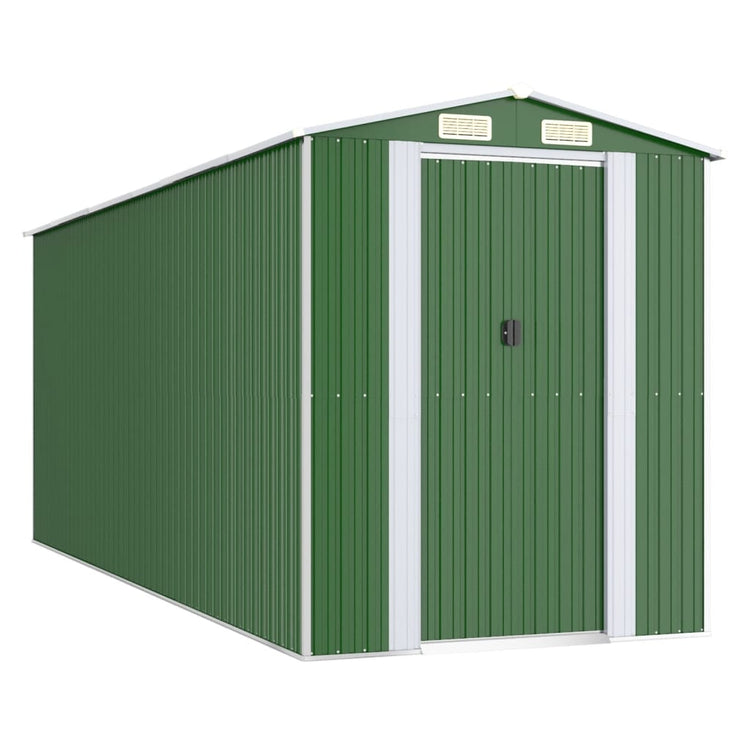 Vidaxl Garden Shed 192x523x223 cm verzinkter Stahlgrün