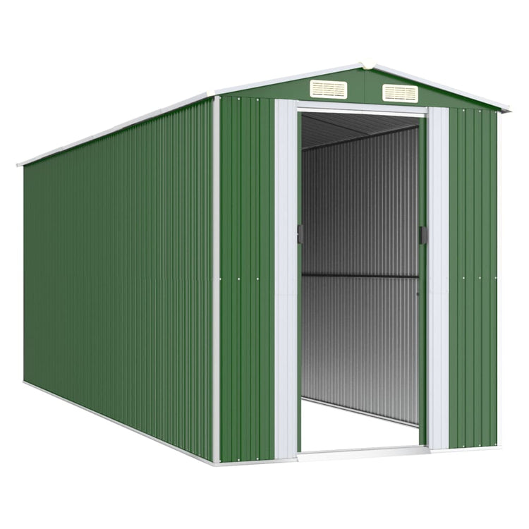 Vidaxl Garden Shed 192x523x223 cm verzinkter Stahlgrün