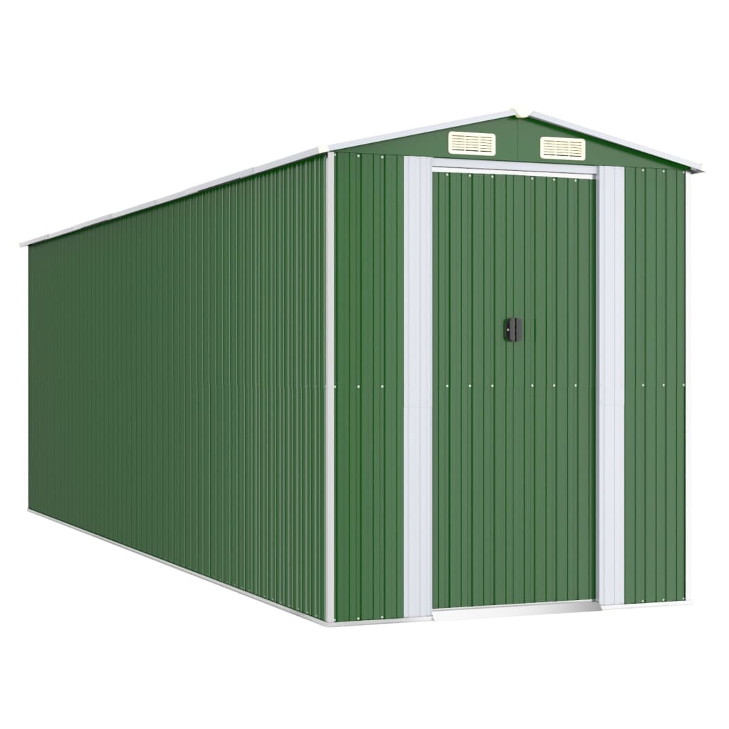Vidaxl Garden Shed 192x606x223 cm verzinkter Stahlgrün