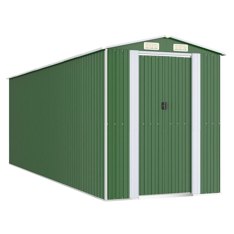 Vidaxl Garden Shed 192x606x223 cm verzinkter Stahlgrün