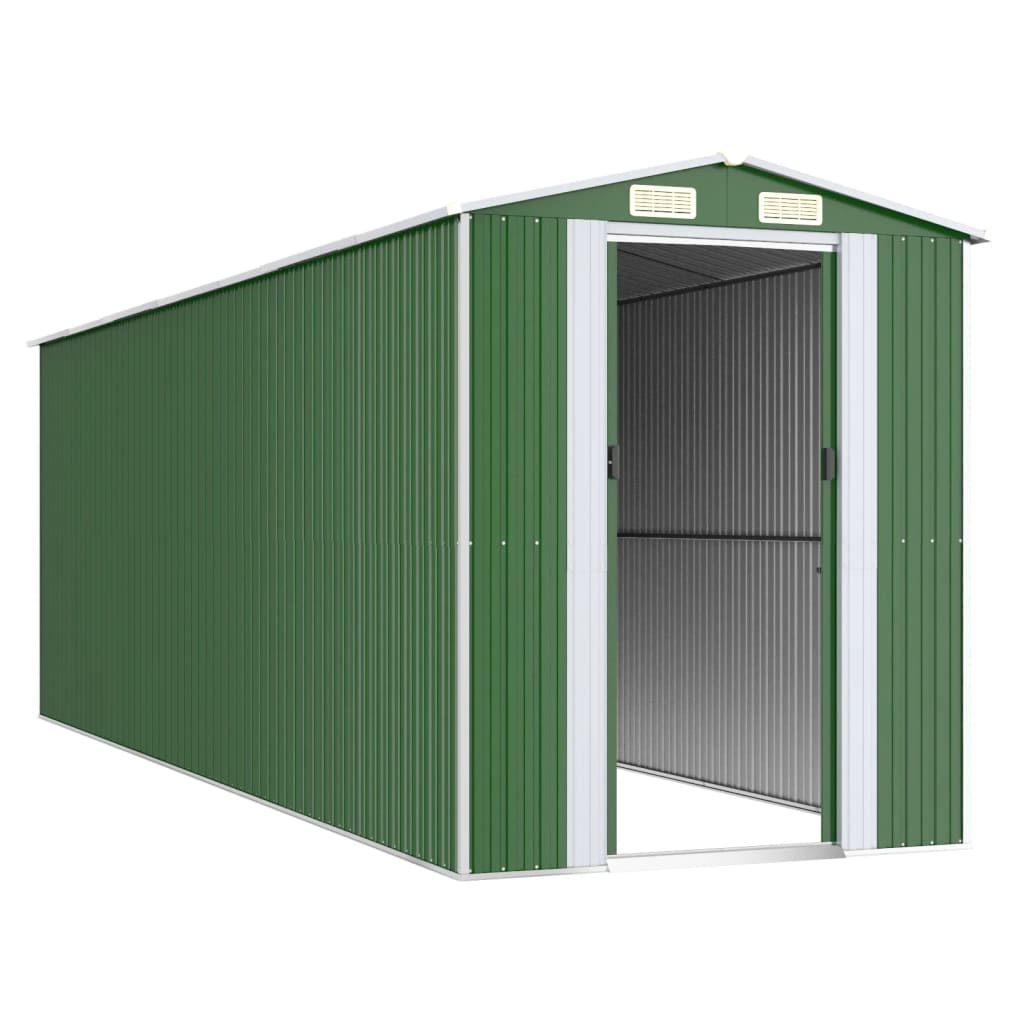 Vidaxl Garden Shed 192x606x223 cm verzinkter Stahlgrün