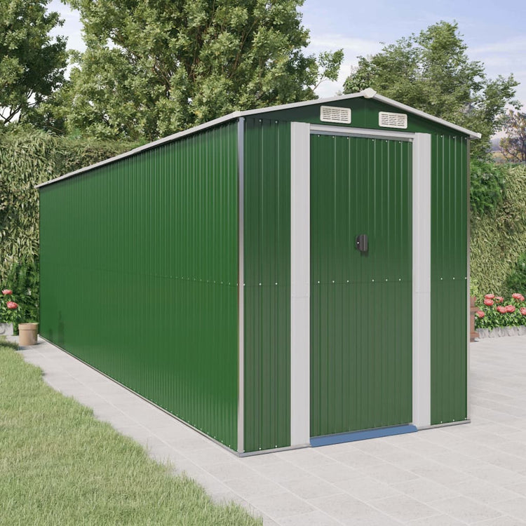 Vidaxl Garden Shed 192x606x223 cm verzinkter Stahlgrün