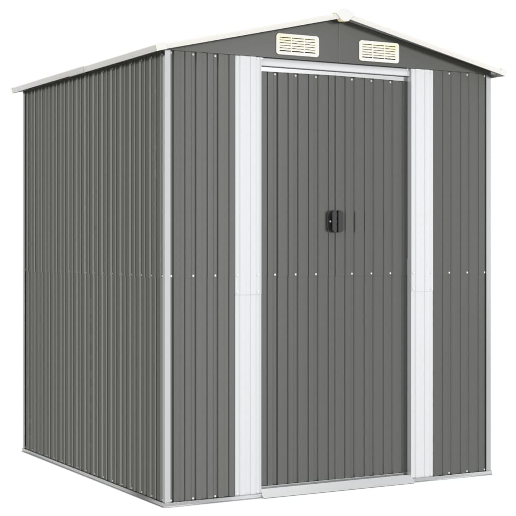 Vidaxl Garden Shed 192x191x223 cm verzinkter Stahl hellgrau