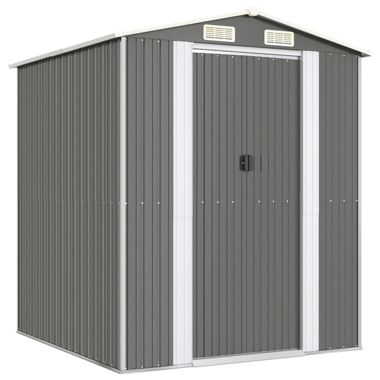 Vidaxl Garden Shed 192x191x223 cm verzinkter Stahl hellgrau