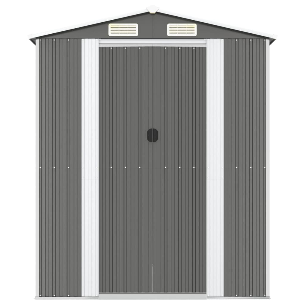 Vidaxl Garden Shed 192x191x223 cm verzinkter Stahl hellgrau