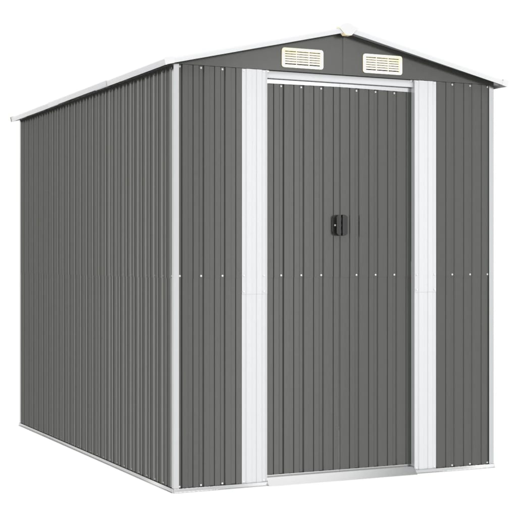 Vidaxl Garden Shed 192x274x223 cm verzinkter Stahl hellgrau